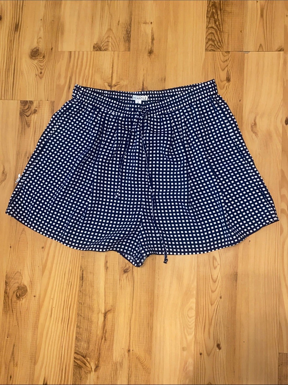 J. Crew Black and White Gingham High-Rise Drawstring Shorts